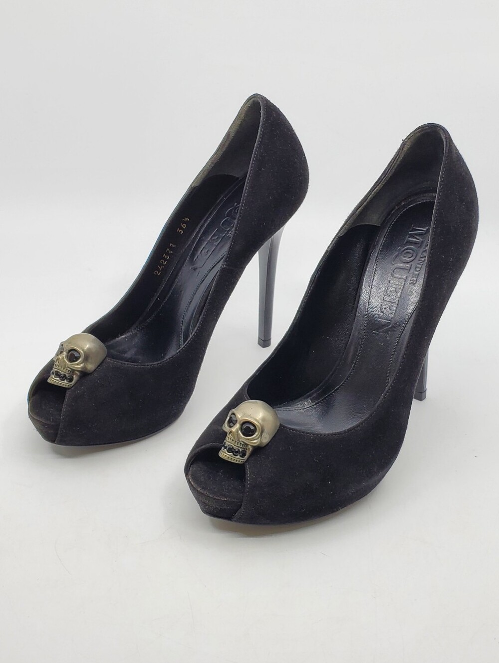 Alexander Mcqueen Skull Peep Toe